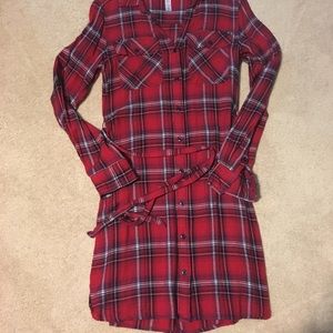 Freedom Trail sz xs flannel dress, euc holiday
